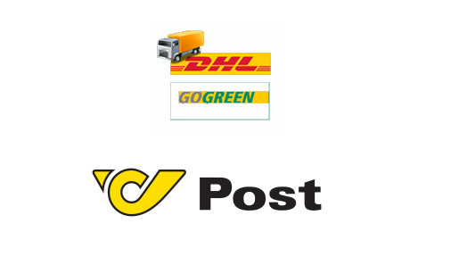 Lieferung mit DHL und Austria Post